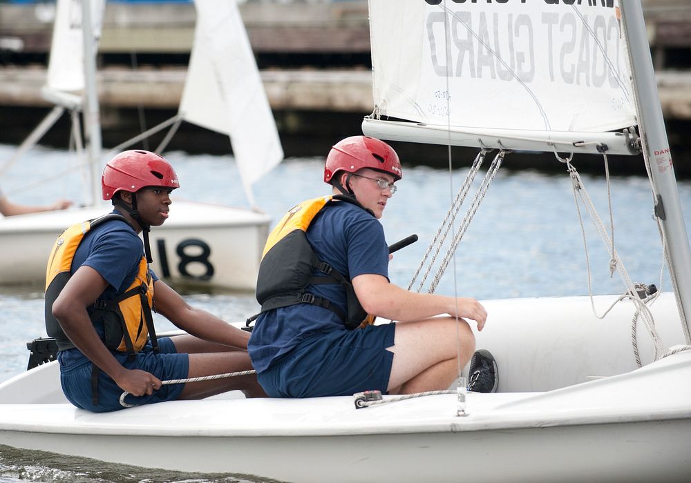 NEW LONDON, Conn. -- Swabs learn the ropes of rigging, sailing, and recovering from capsizing at the U.S. Coast Guard…
