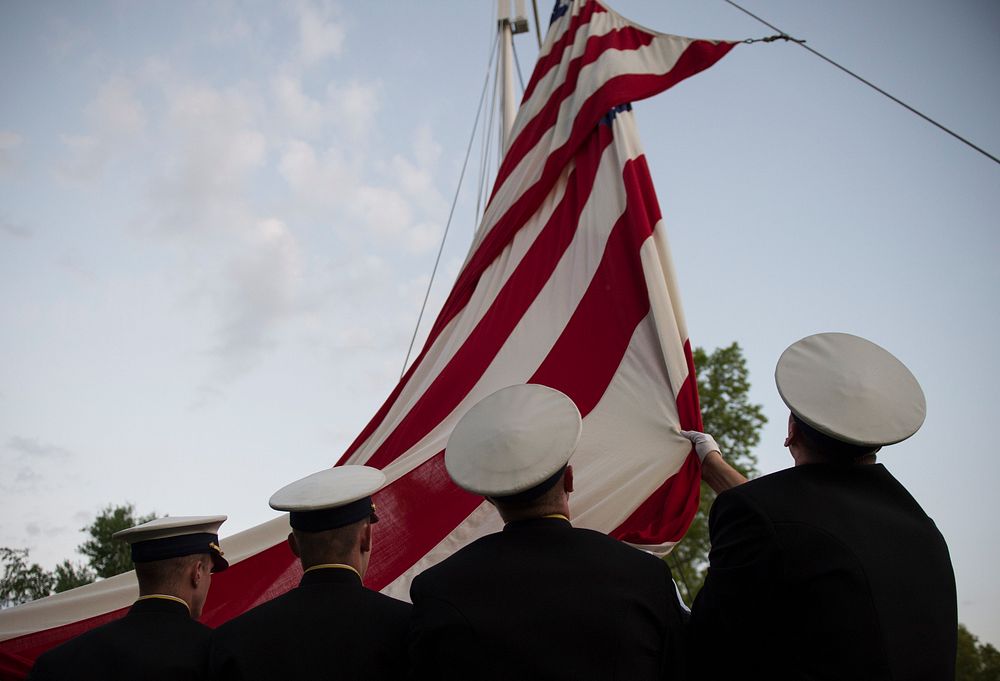 NEW LONDON, Conn. -- The U.S. Coast Guard Academy Corps of Cadets conducts a Sunset Regimental Review May 17, 2015.…