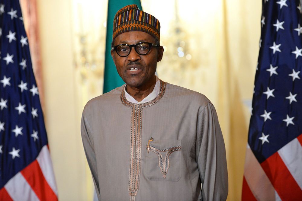 Nigerian President Buhari Addresses Reporters Before Working Lunch With Secretary Kerry