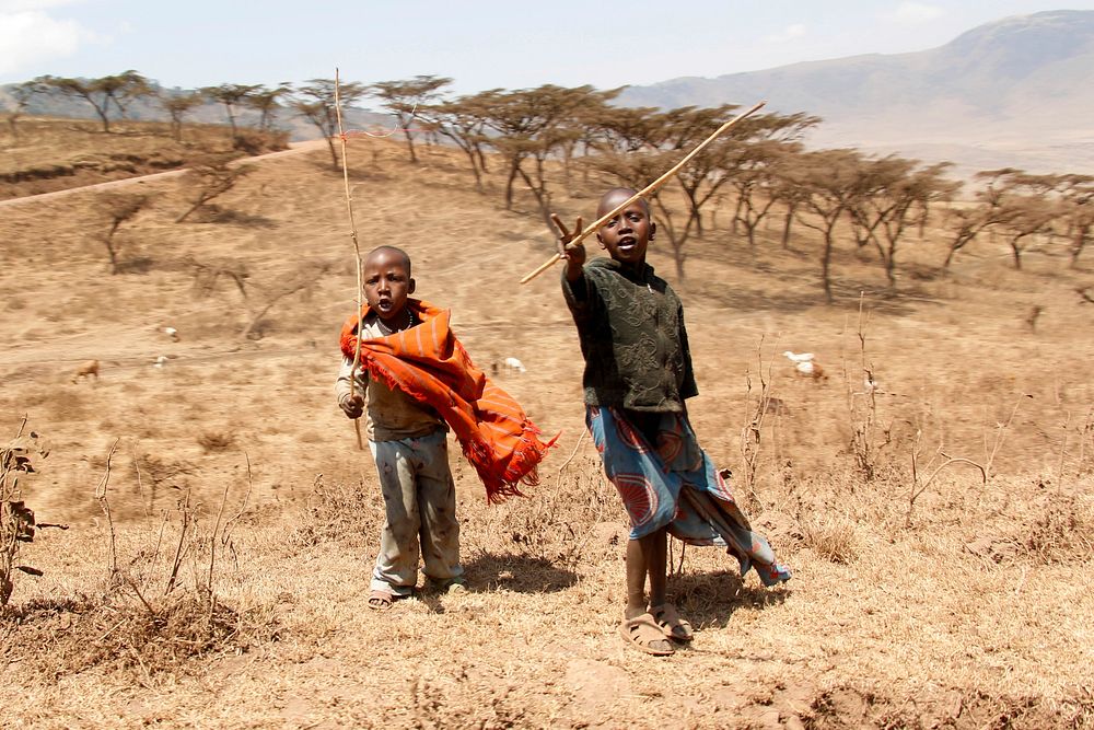 Two African kids in Tanzania - 27 September 2015
