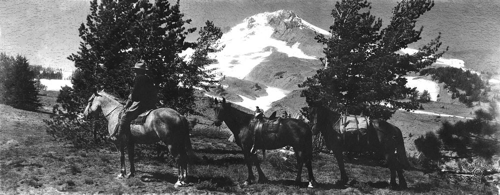 Mt. Hood with Forest Ranger. Original public domain image from Flickr