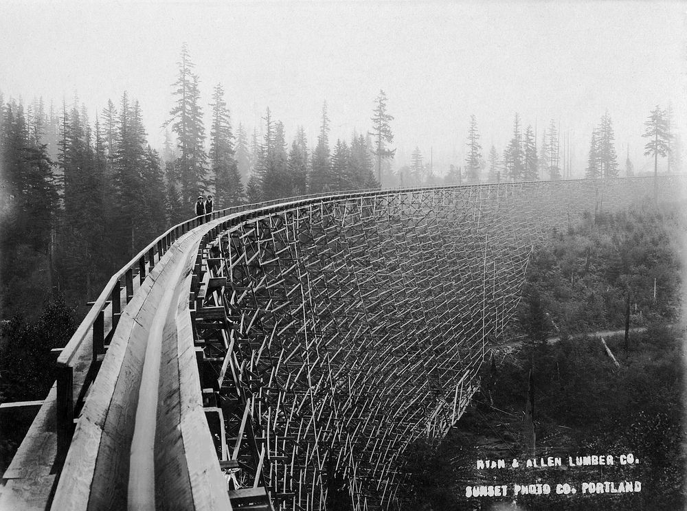 Ryan & Allen Flume 185 ft Tall, Hession, WA. Original public domain image from Flickr