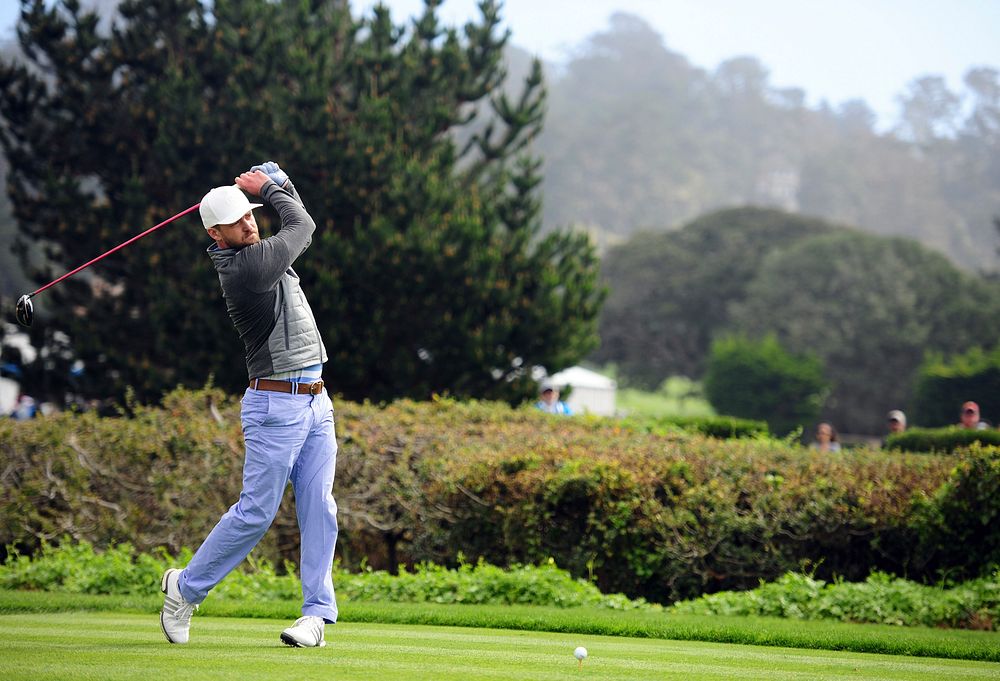 Justin Timberlake at AT&T Pebble Beach Pro-Am golf tournament.