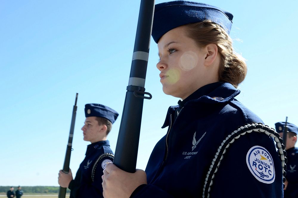 Penndleton High School junior ROTC cadets from Anderson, S.C., compete in the annual Top Gun Drill Meet sponsored by the…