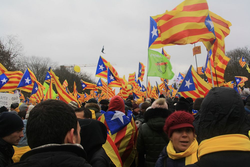 Catalonia independence protest, Brussels, Belgium - 7 December 2017