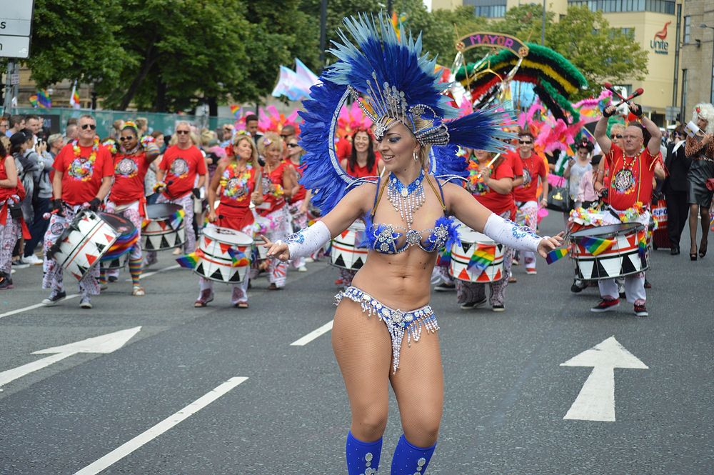 Carnival dancer at Liverpool Pride Parade, UK - 30 July 2016