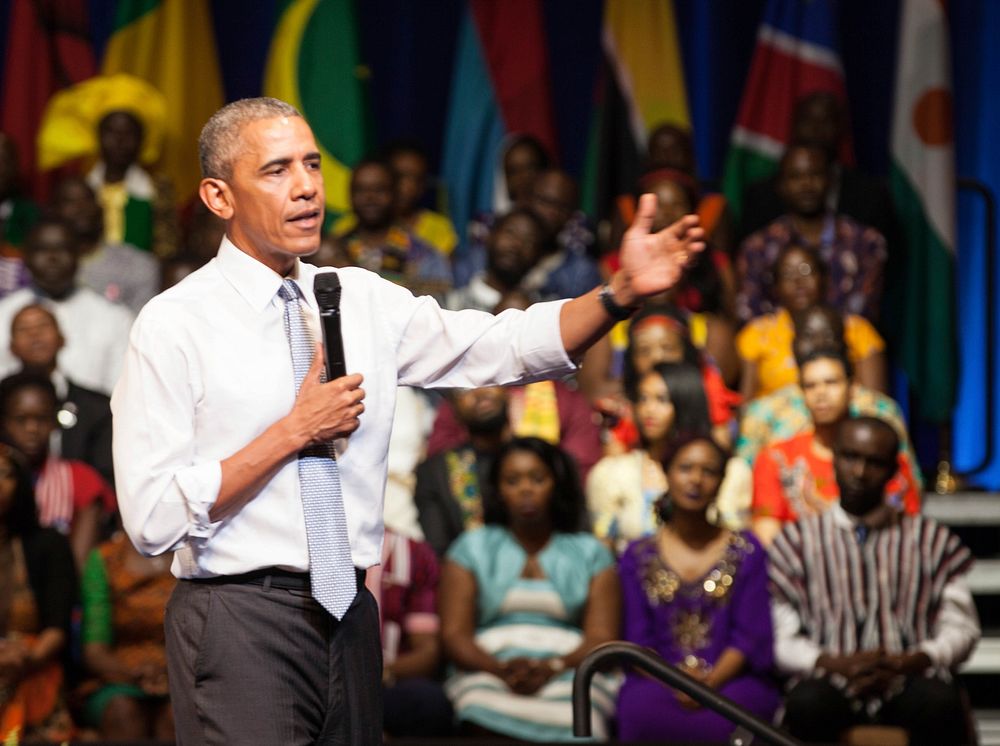 Barack Obama addresses the Mandela Washington Fellows at the Young African Leaders Summit.