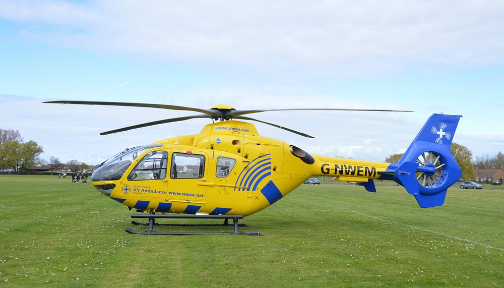 North West air ambulance helicopter, Liverpool, UK - 13 April 2017