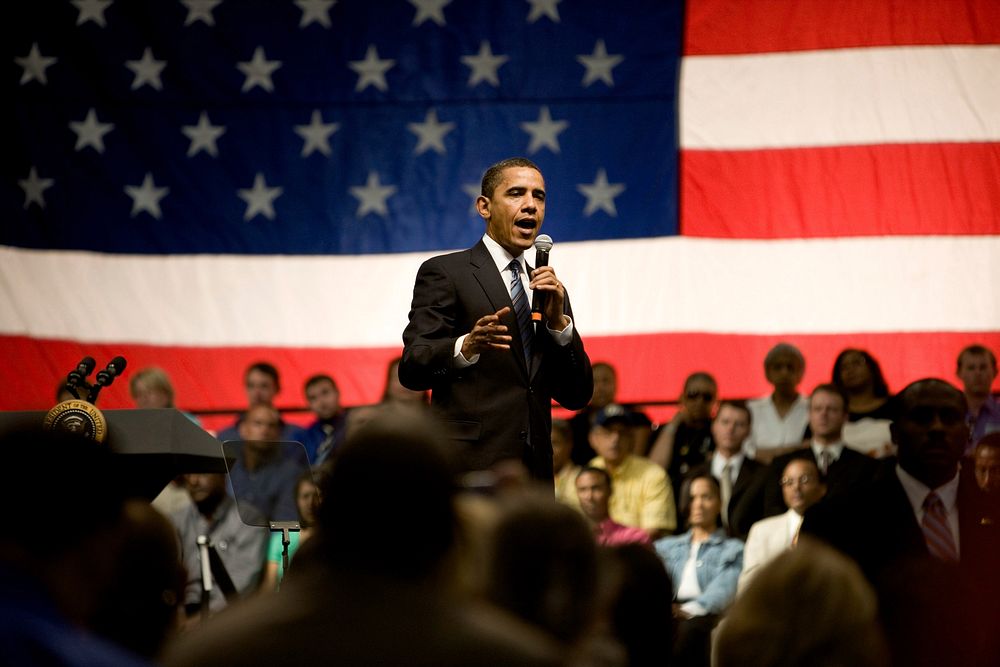 President Barack Obama speaks about credit-card reform during a town hall style meeting in Rio Rancho, New Mexico, May 14…