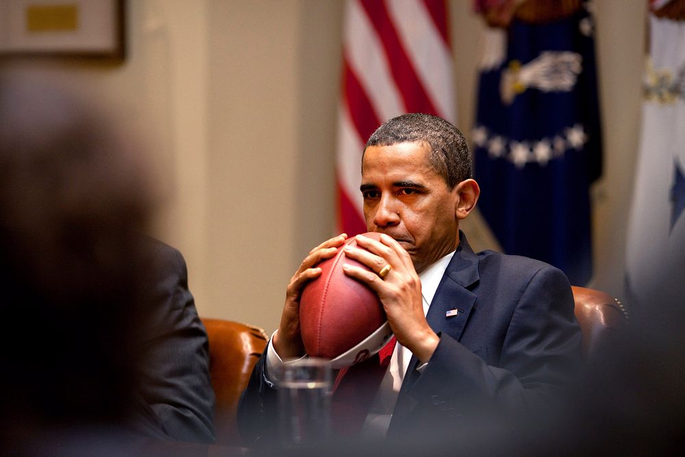 President Barack Obama listens during a briefing with advisors in the Roosevelt Room of the White House May 4, 2009.