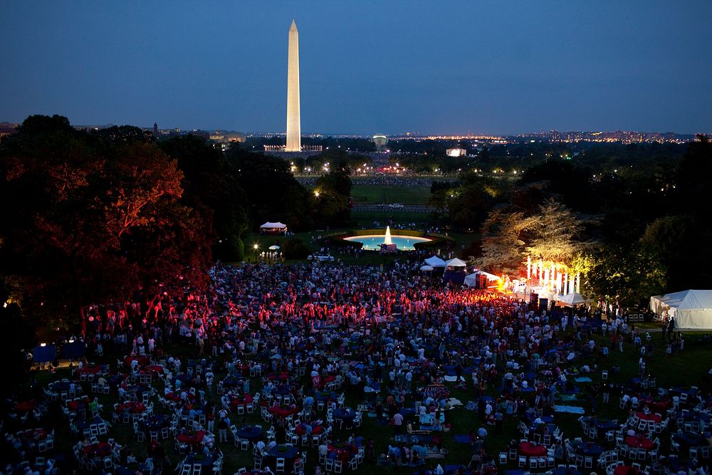The view of the South Lawn of the White House as the Foo Fighters performed on July 4, 2009.