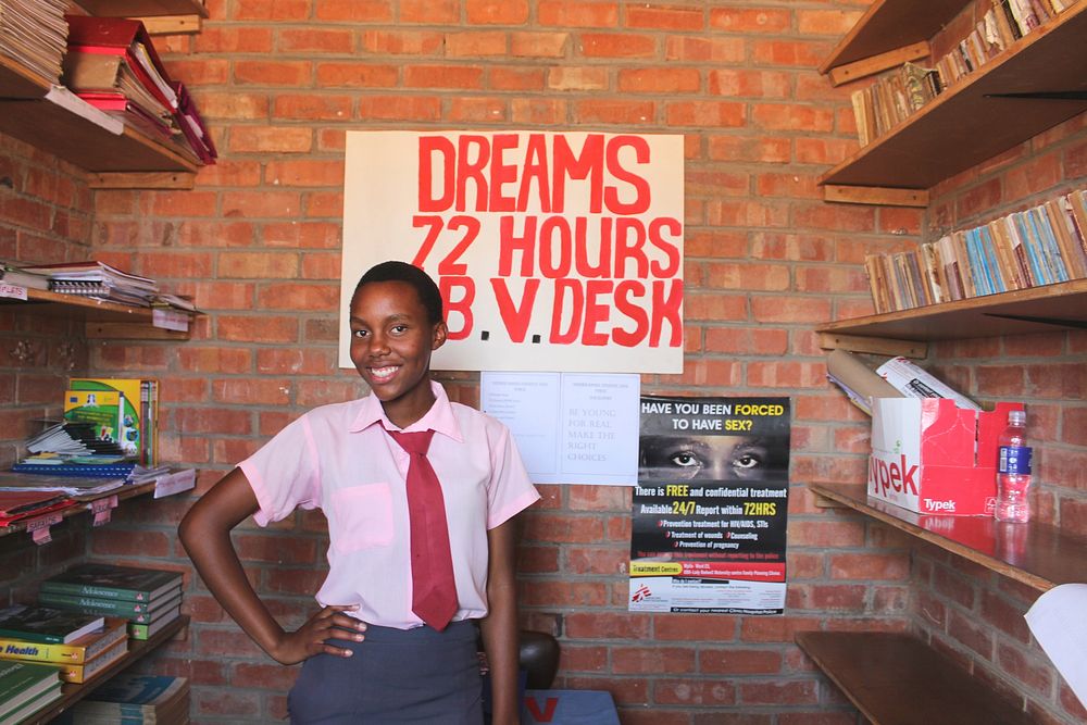 Delphine at her high school, Zimbabwe. Delphine at Gender-based violence Desk at her high school in Bulaway Oct 2016Allison…