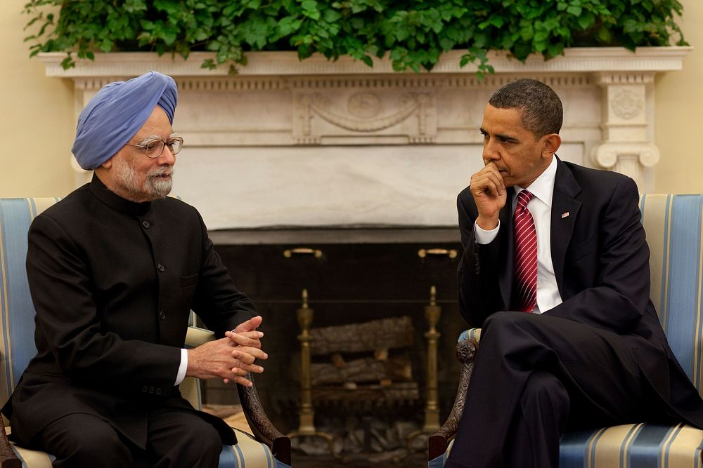 President Barack Obama meets with Prime Minister Manmohan Singh during their bilateral meeting in the Oval Office, Nov. 24…