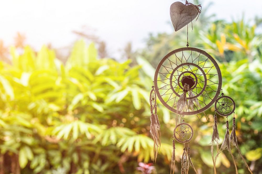 Dream catcher in a magical balinese garden. Free public domain CC0 photo.