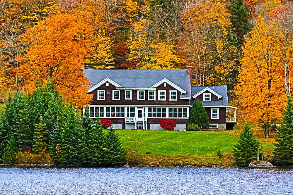 House in autumn season. Free public domain CC0 photo.