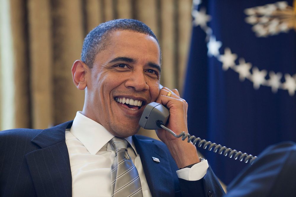 President Barack Obama talks to Coach Mike Krzyzewski, who led Duke to win the NCAA Men's Division One Basketball…