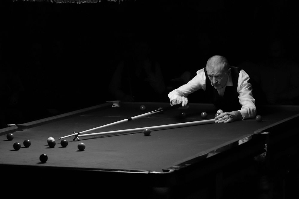 Steve Davis vs Jimmy White snooker match at Commodore Hotel, Cobh, Ireland - 12 January 2019