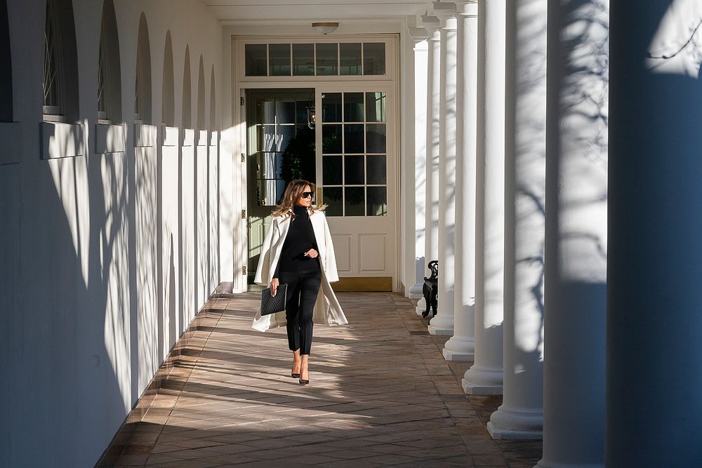 First Lady Melania Trump on the Colonnade 