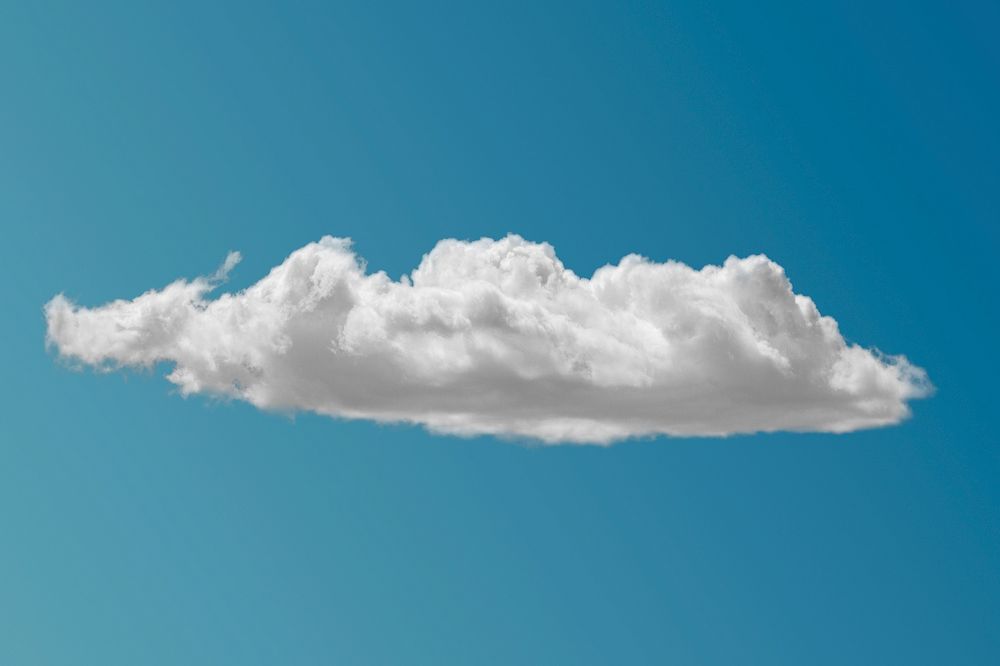 White cumulus cloud background, blue sky design