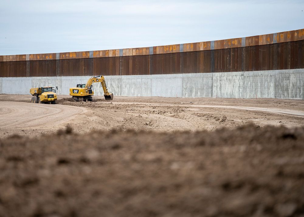 Construction Continues on Border Wall Near McAllen, TX. Original public domain image from Flickr