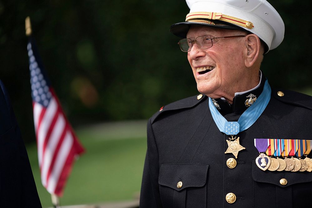 President Trump Meets with World War II Veteran Hershal “Woody” Williams