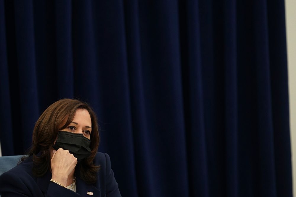 Vice President Kamala Harris participates in a listening session with AAPI community leaders Friday, March 19, 2021, at…