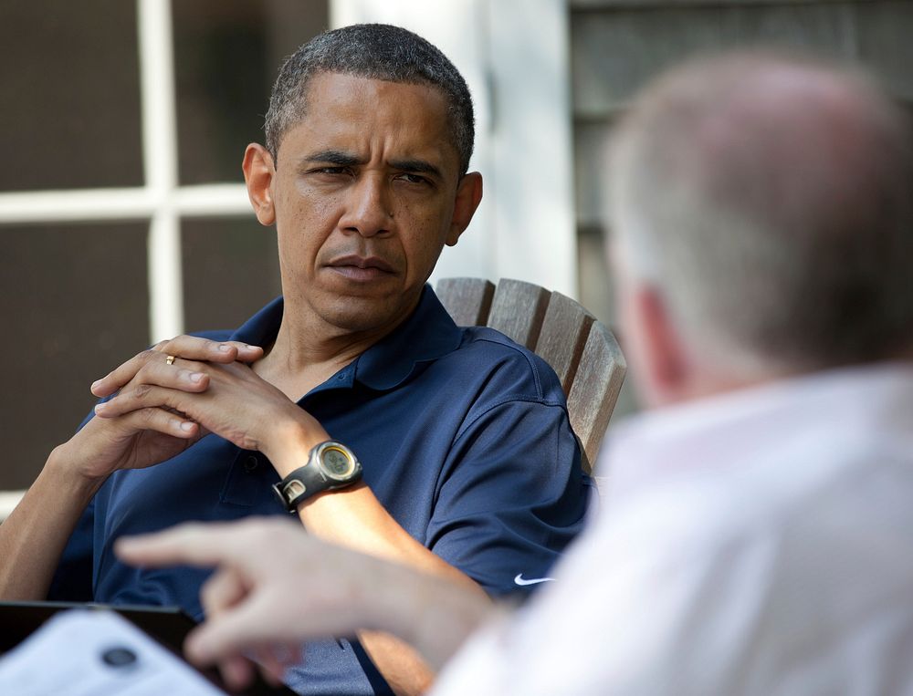 President Barack Obama receives a national security briefing from John Brennan, Assistant to the President for Homeland…