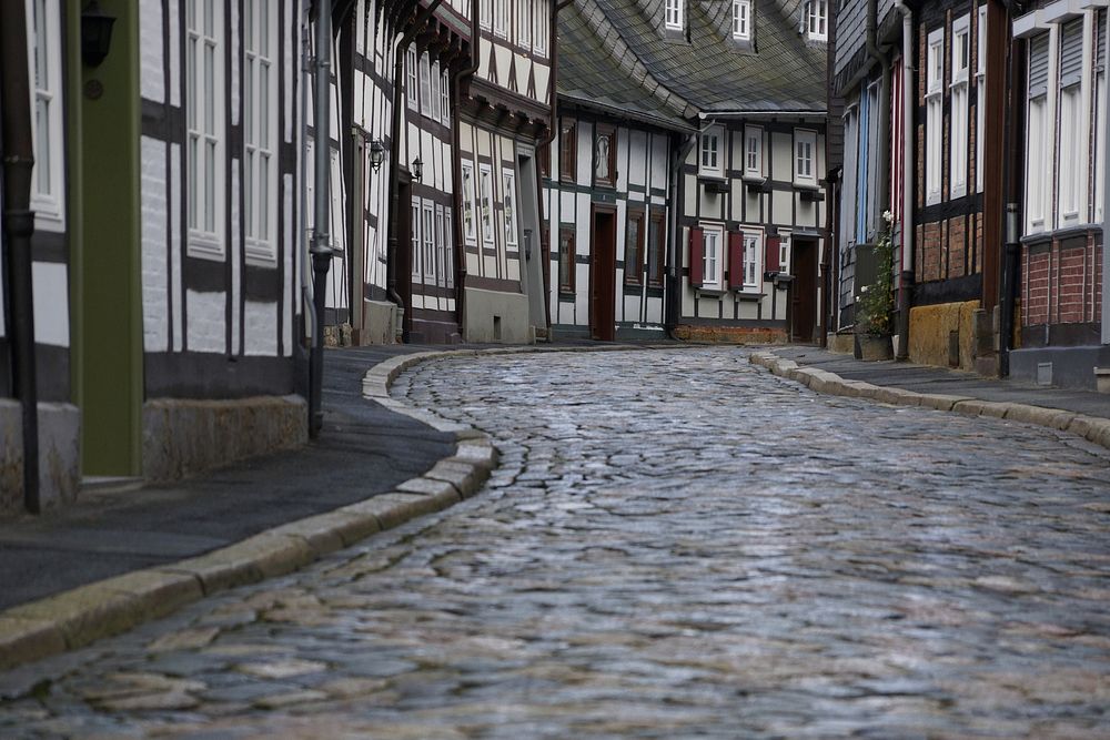 Cobble stone alley, Germany. Free public domain CC0 photo.