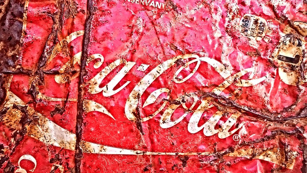 Vintage Coca Cola ad sign, location unknown, date unknown