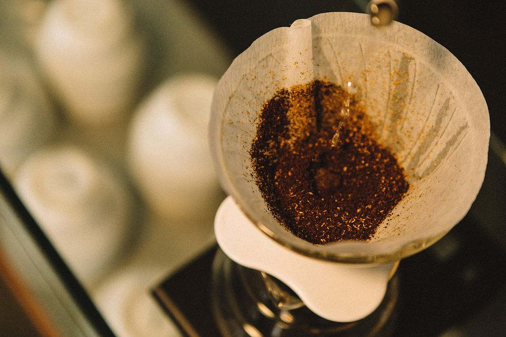 Person making fresh drip coffee. Free public domain CC0 photo