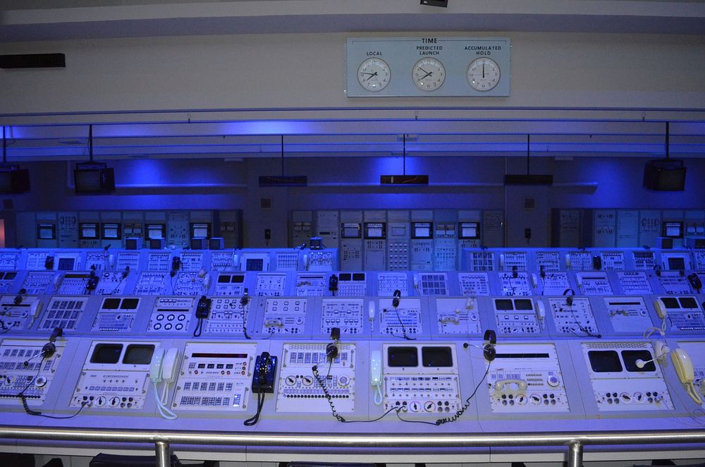 Control room desk. Free public domain CC0 photo.