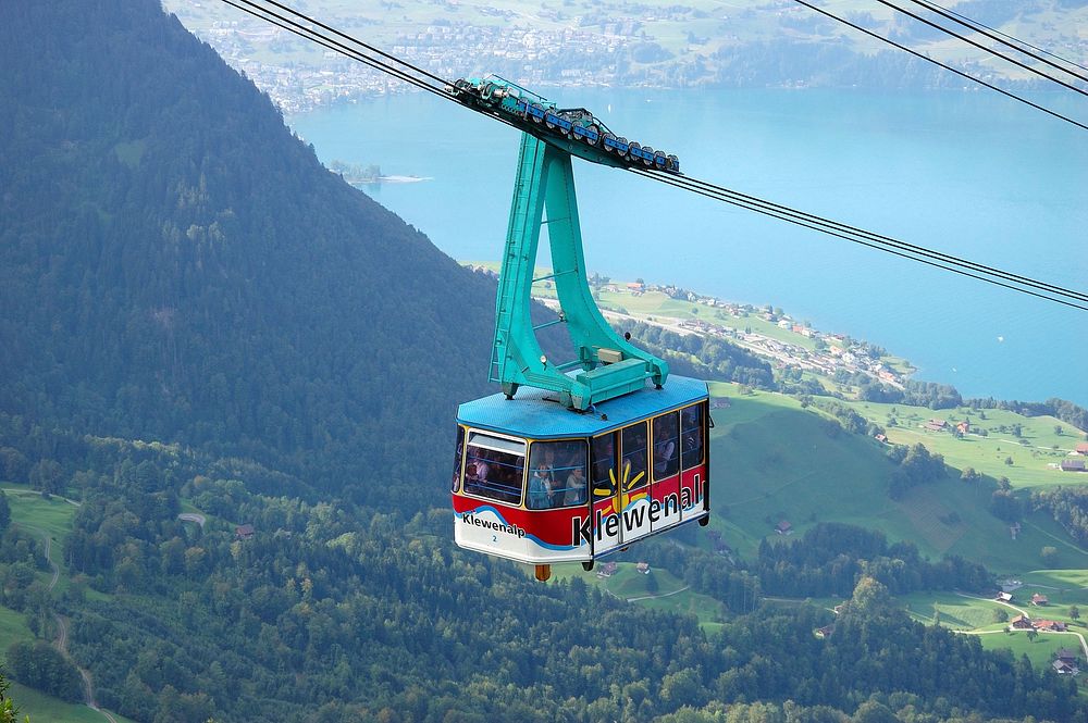 Cable car ride in Beckenried, Switzerland, 9 July 2014.