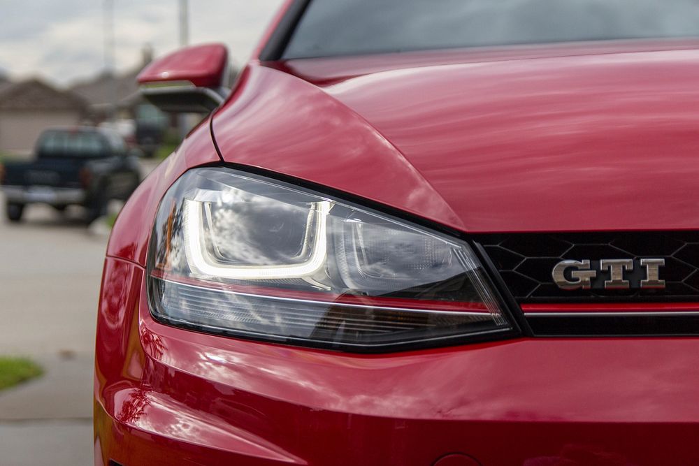 Car headlight. Free public domain CC0 photo.