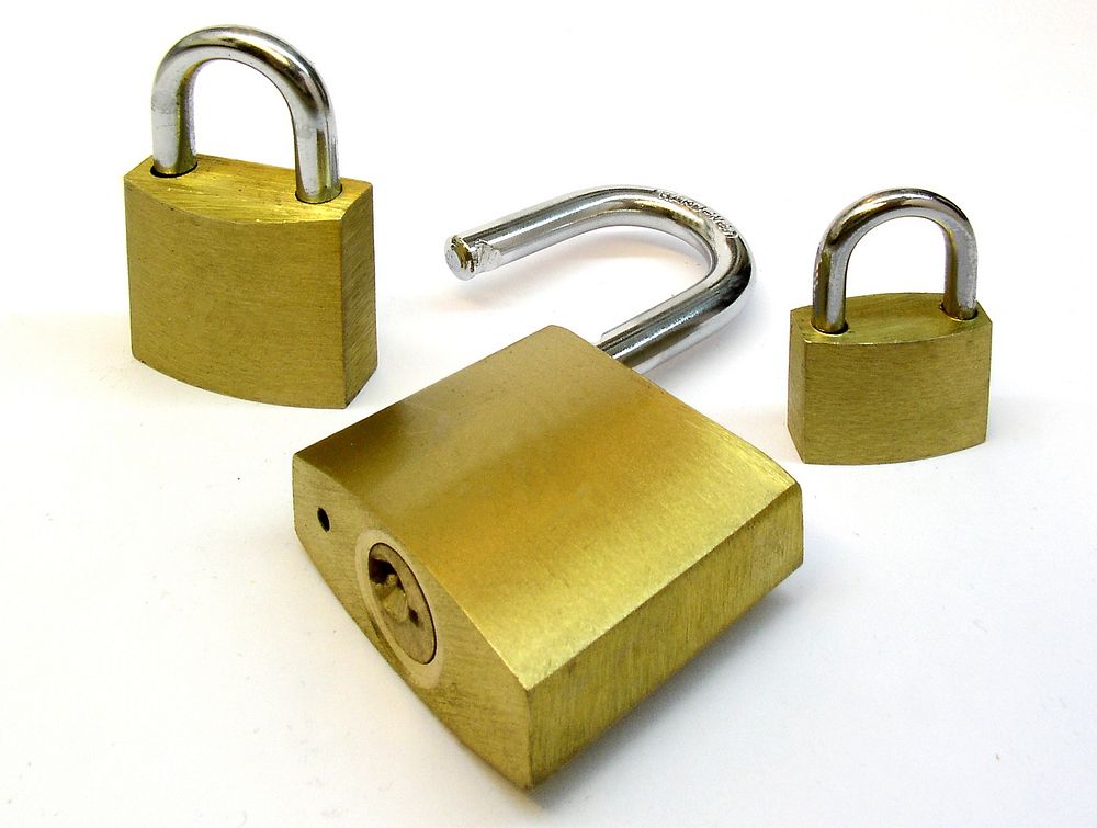 Stainless steel padlock, security protection. Free public domain CC0 photo