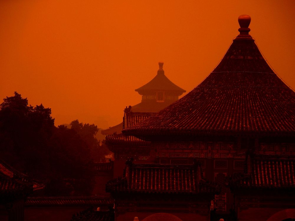 Traditional temple architecture, Beijing, China. Free public domain CC0 image.