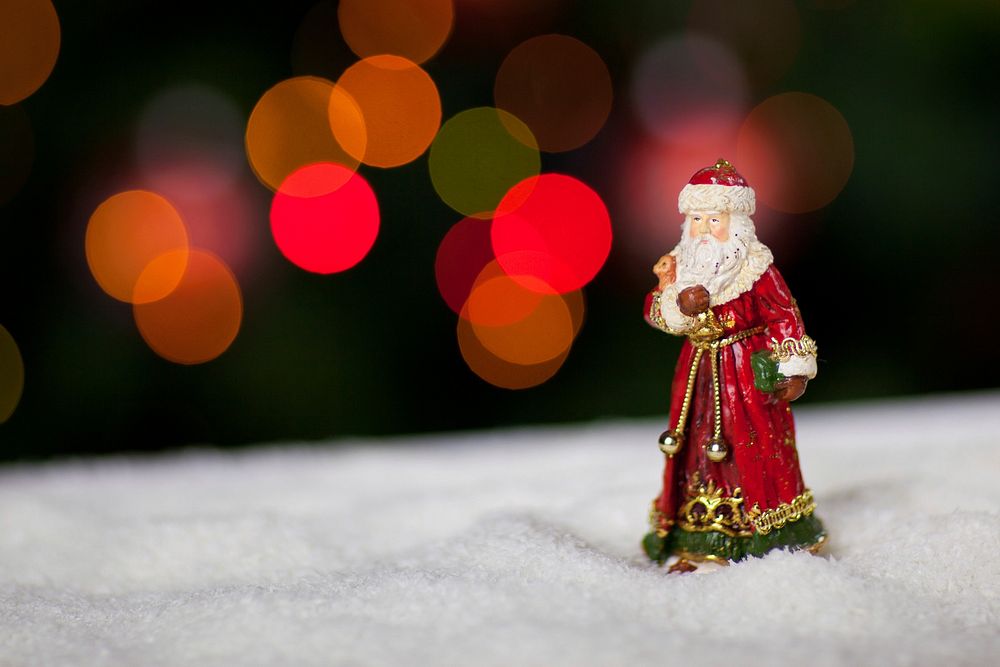 Closeup on Santa Claus Christmas decoration. Free public domain CC0 photo.