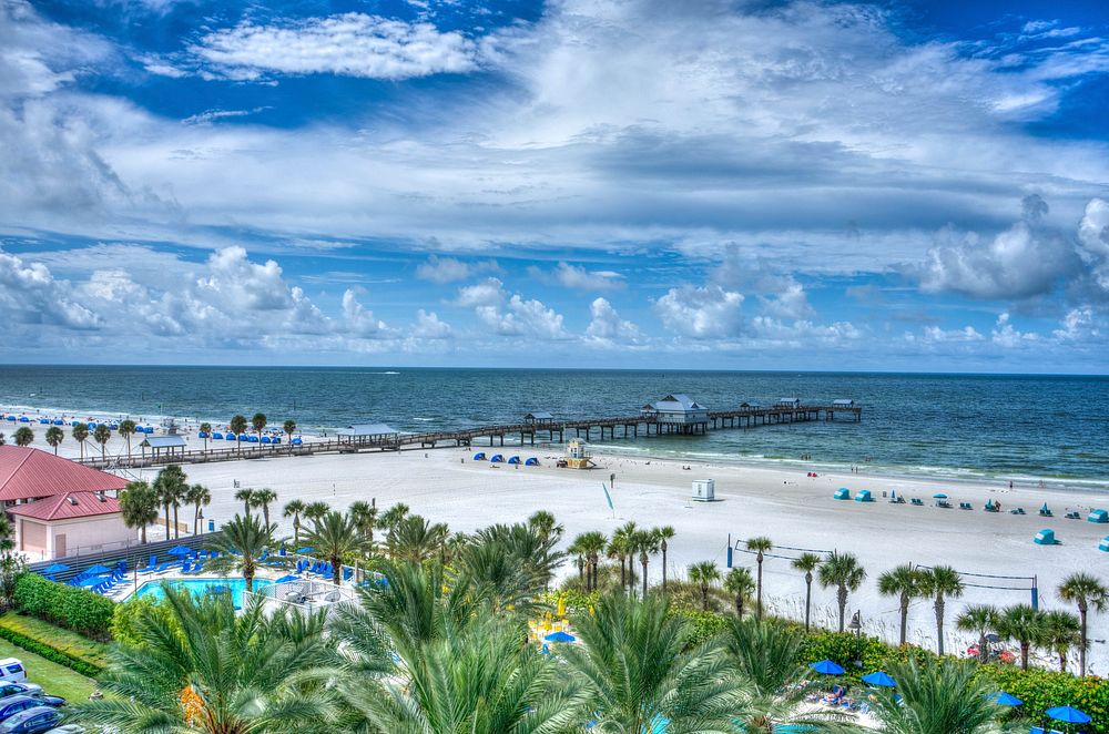 Clearwater beach in Florida view. Free public domain CC0 photo.