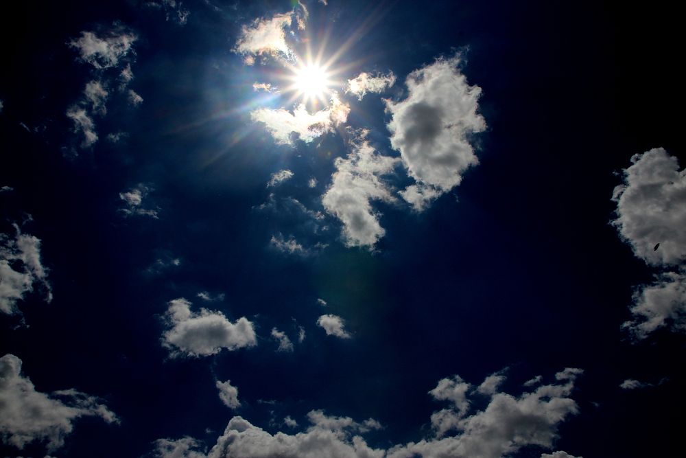 Sunbeam sky background. Free public domain CC0 photo.