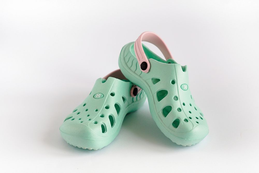 Green rubber sandals. Free public domain CC0 image.