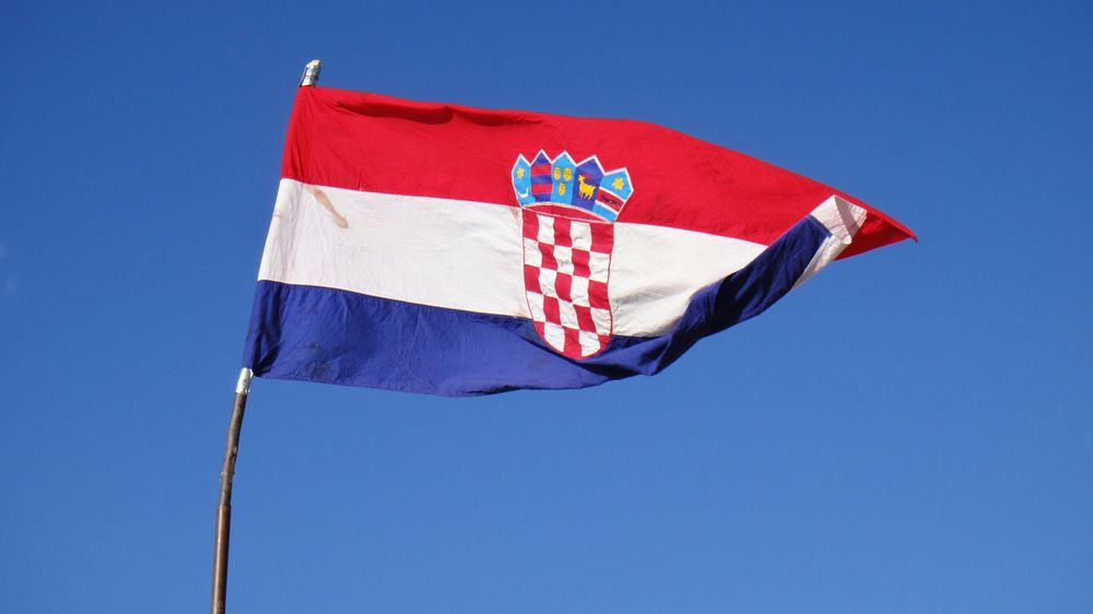 Croatian flag waving. Free public domain CC0 image.