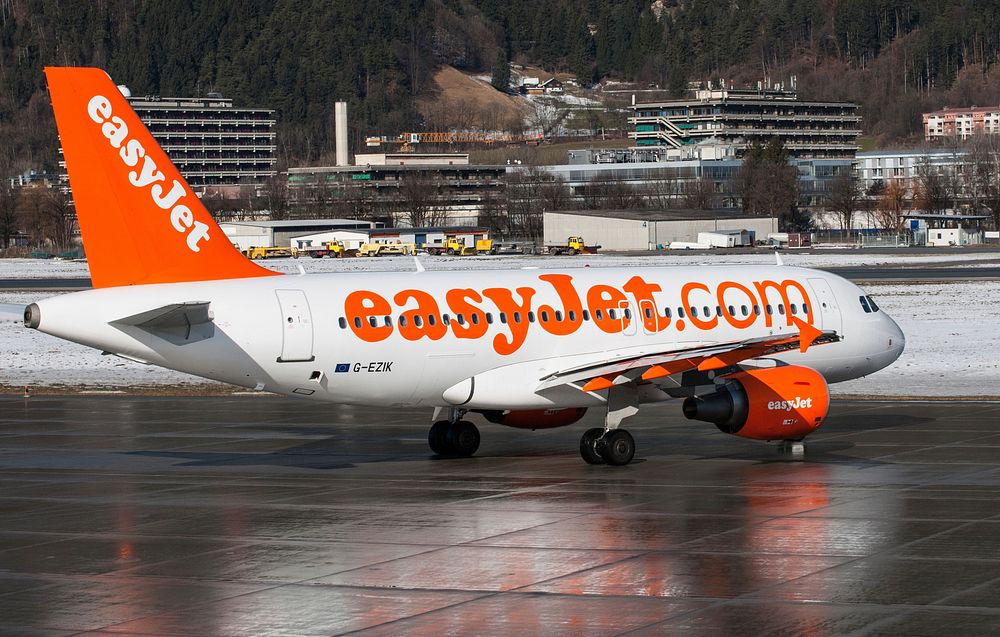 Easy Jet airlines plane, Innsbruck Airport, 5/03/2013. 