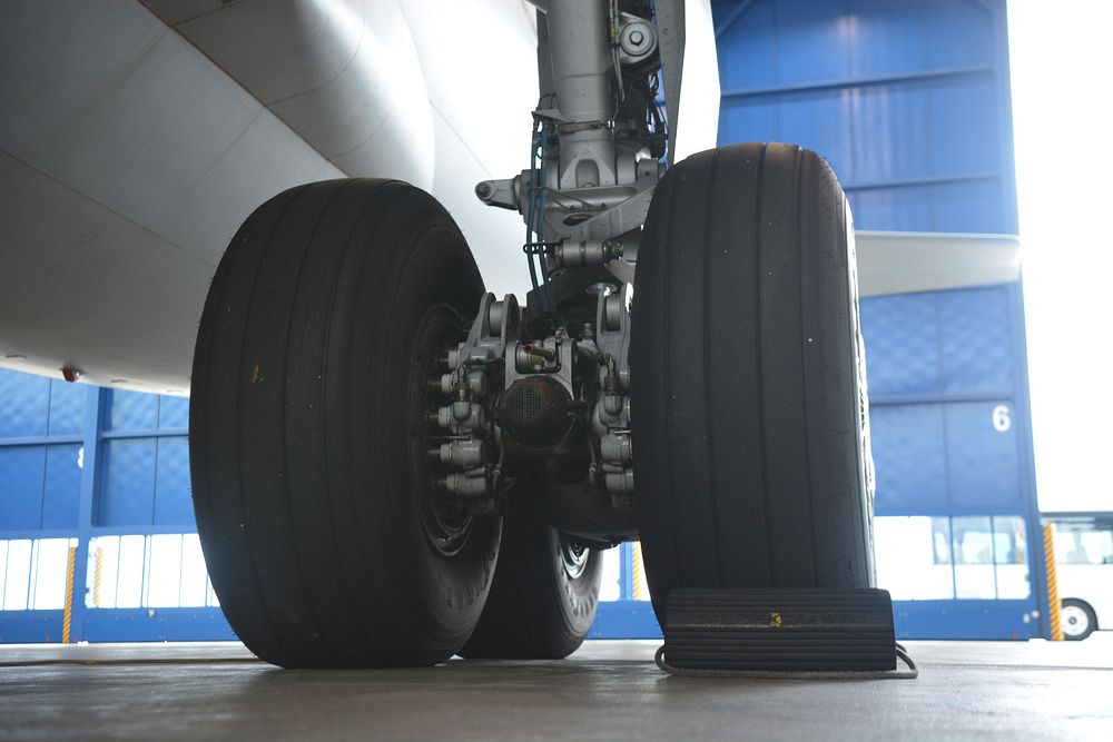 Airplane wheel. Free public domain CC0 photo.