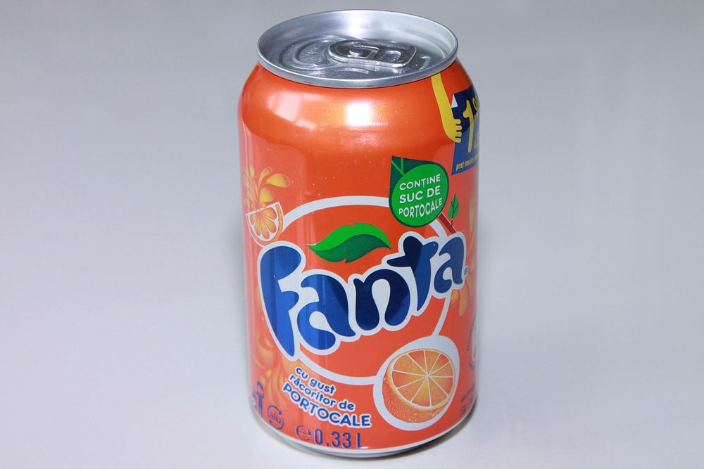 Fanta tin can, carbonated drink, location unknown, date unknown