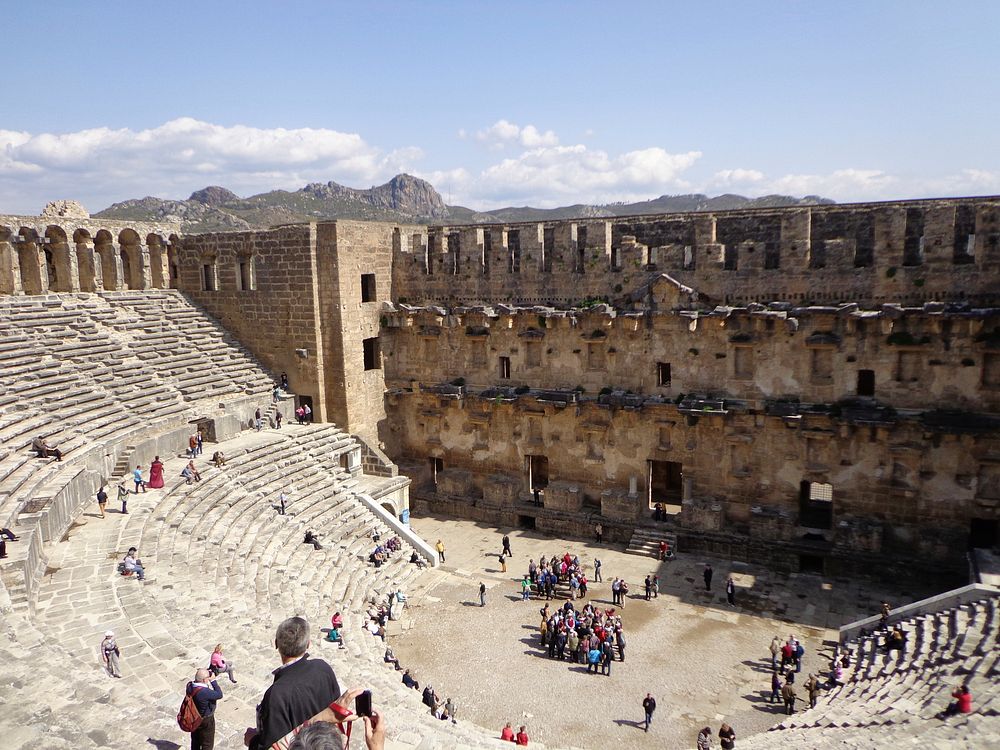 Aspendos amphitheater, Turkey. Free public domain CC0 photo.