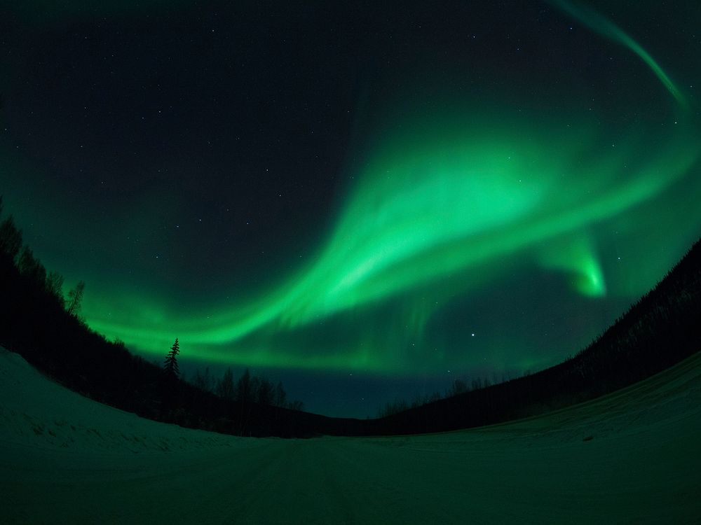 Aurora borealis. Free public domain CC0 image.