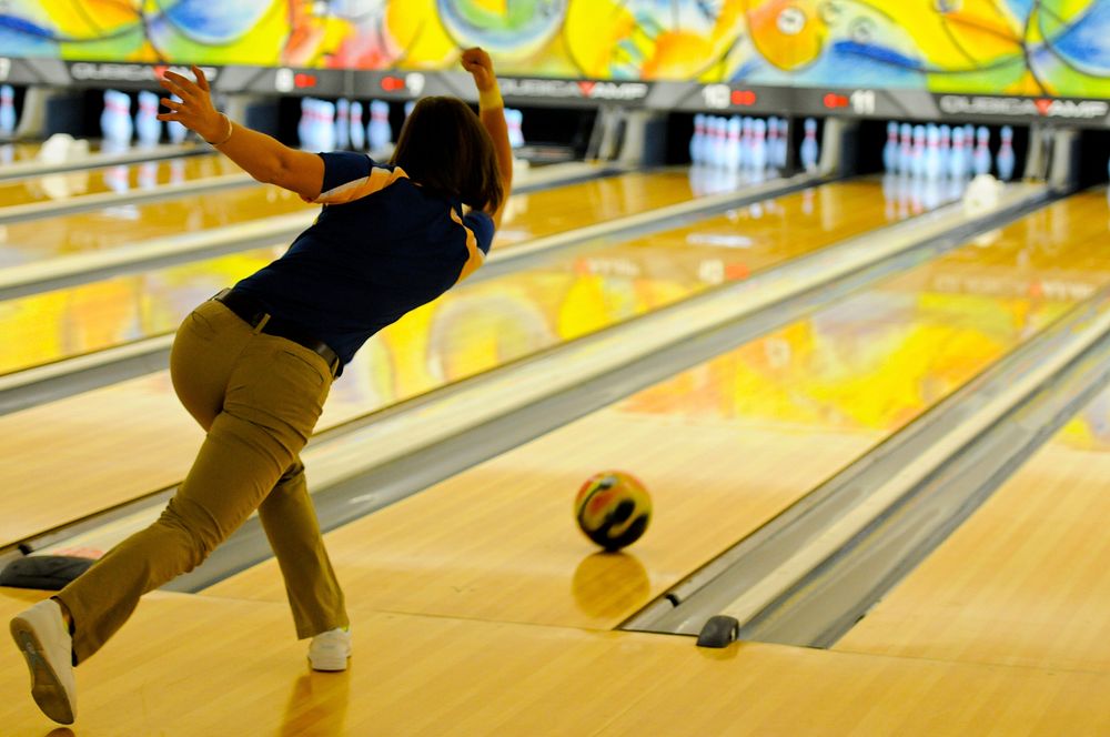 Fun at the bowling alley. Free public domain CC0 photo.