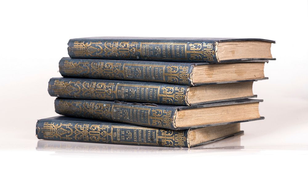 Ancient book stack. Free public domain CC0 photo