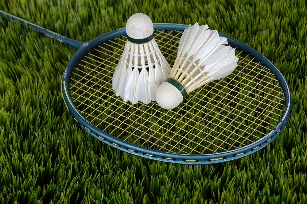 Closeup on badminton equipment. Free public domain CC0 photo.