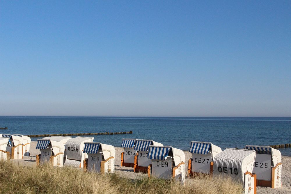 Baltic sea beach chair. Free public domain CC0 photo.