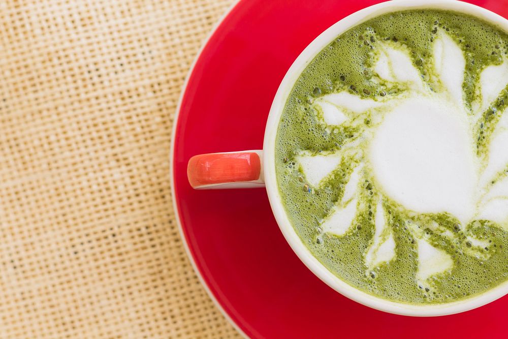 Green tea, matcha latte. Free public domain CC0 photo